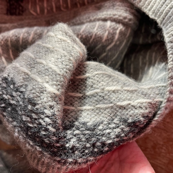 Vintage Fairisle Gray Navy Wool Cardigan Sweater Womens Deer Nordic Cabincore - Picture 9 of 11